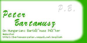 peter bartanusz business card